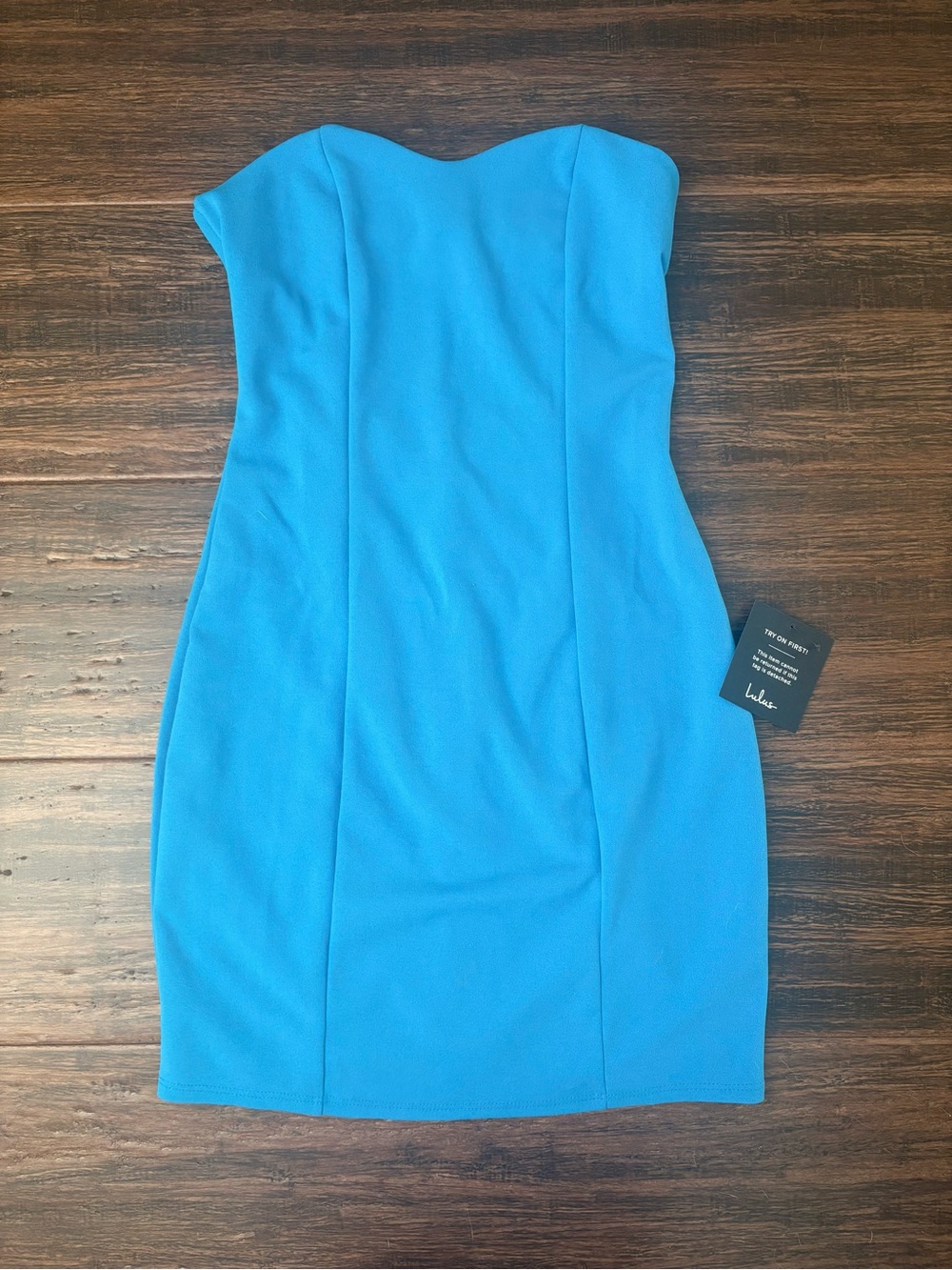 NWT Lulu's Strapless Blue Mini Dress